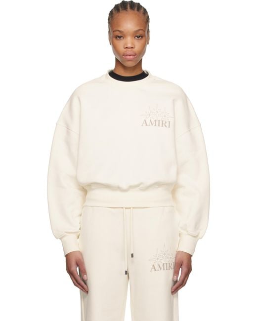Amiri Natural Off- Starburst Cropped Sweatshirt