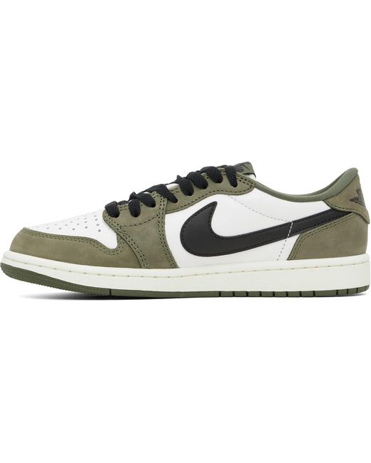 Nike Black Khaki Air Jordan 1 Retro Low Sneakers for men