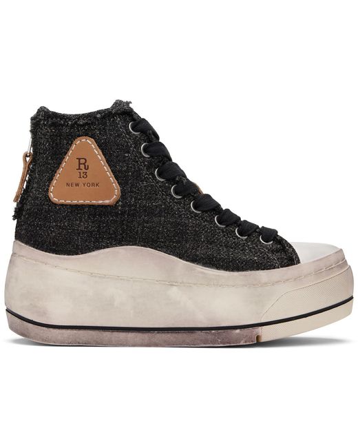 R13 Black Kurt High Top Sneakers