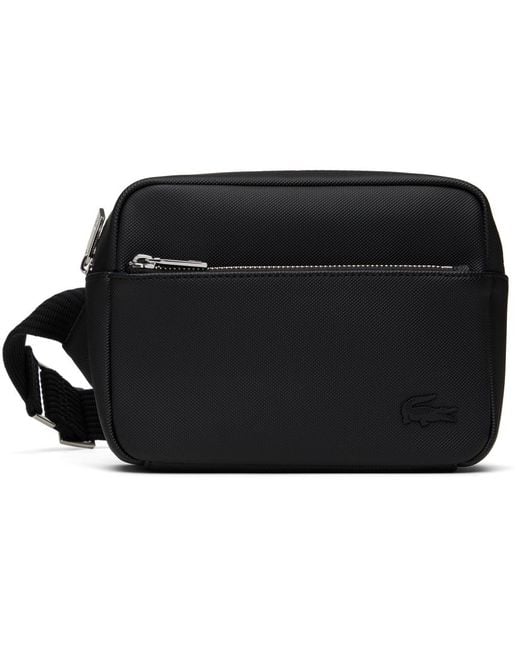Lacoste Black Classic Piqué Effect Shoulder Bag for men