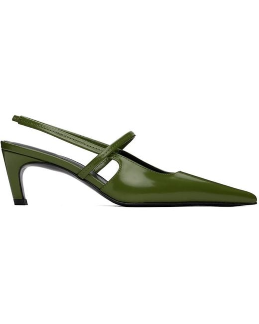 Totême  Green 'The Sharp Slingback' Heels