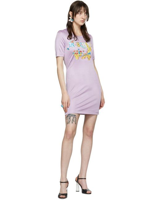 Moschino パープル ビスコース ミニワンピース Black