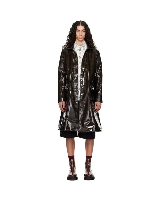 Chopova Lowena Black Squelchy Raincoat for men