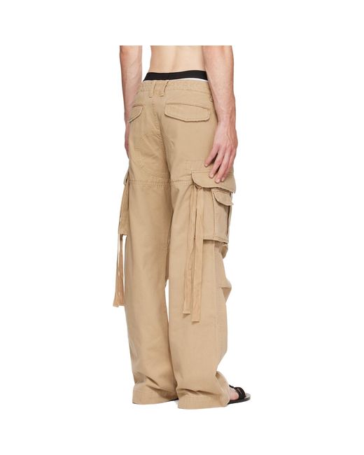 Raimundo Langlois Natural Double Fly Cargo Pants for men