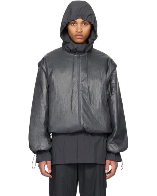 Amomento Gray Padded Reversible Jacket for men
