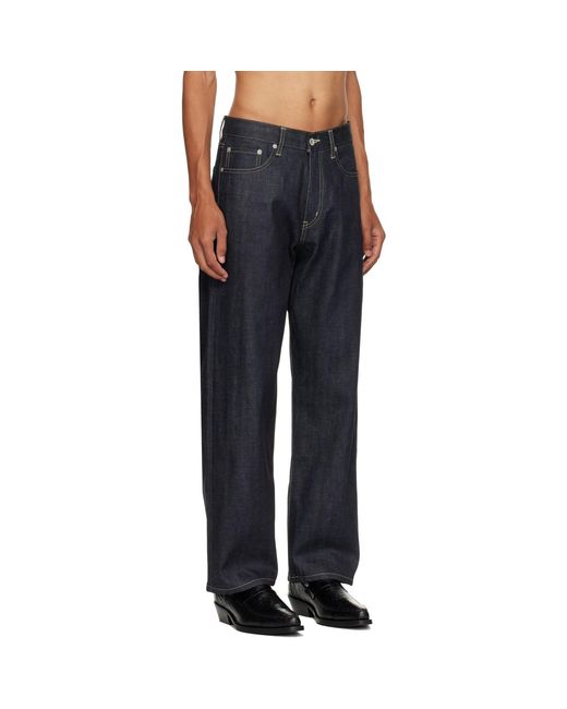Neighborhood Blue Rigid Denim Full Cut Jeans for men