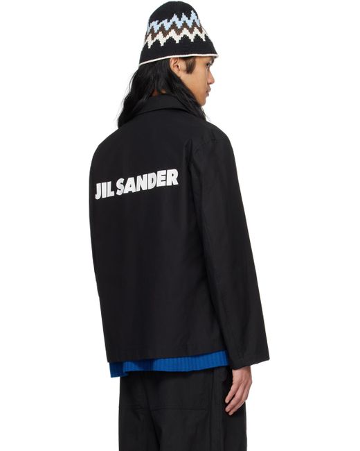 Jil Sander Black Printed Jacket for men
