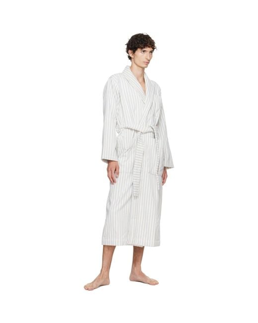 Tekla White Terry Classic Bathrobe for men