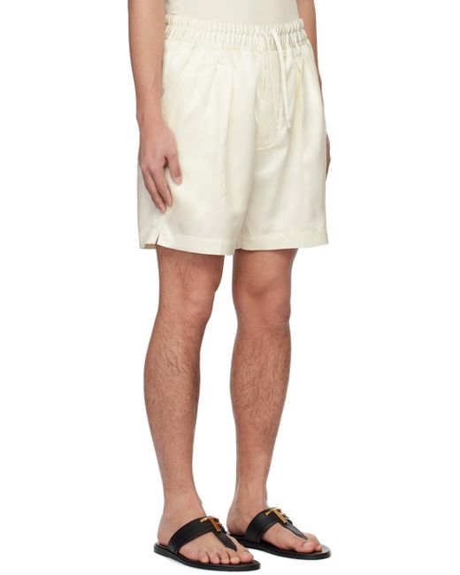 Tom Ford Natural Off- Drawstring Shorts for men