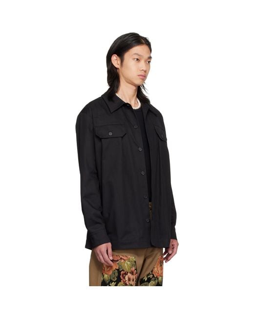 Simone Rocha Black Military Overshirt for men