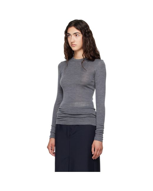 Rohe Blue Fine Merino Long Sleeve T-Shirt