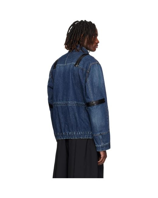 Sacai Blue Blouson Denim Jacket for men
