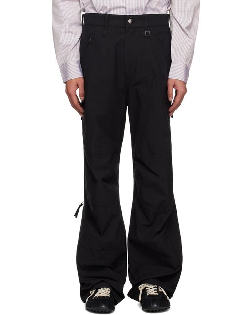 Wooyoungmi Black Cotton Parachute Trousers for men