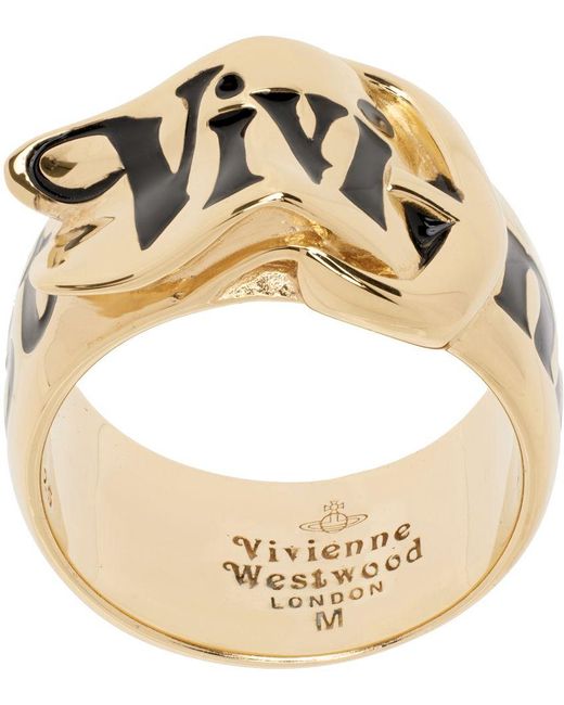 Vivienne Westwood Metallic Gold Belt Ring for men