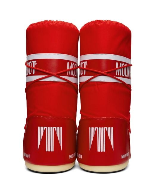 Moon Boot Red Icon Nylon Boots for men