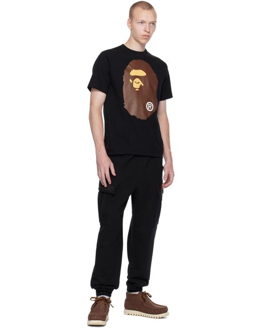 A Bathing Ape Black Relaxed Fit Cargo Pants for men