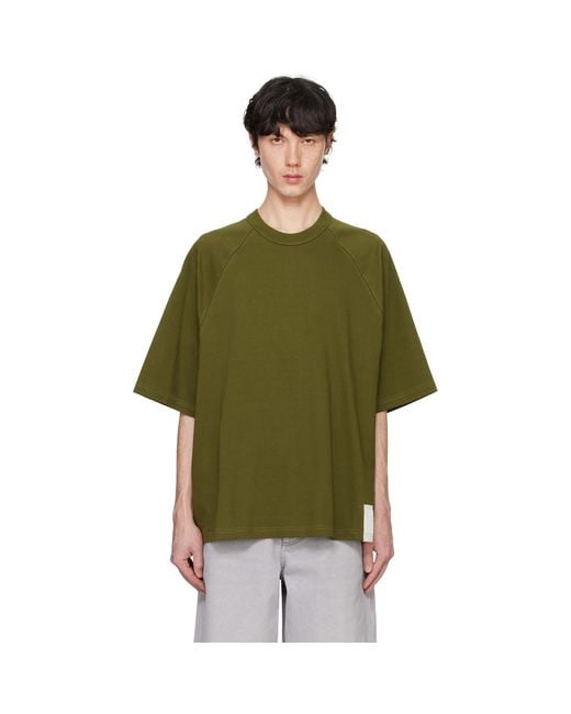 Bottega Veneta Green Khaki Pima Cotton Jersey T-Shirt for men