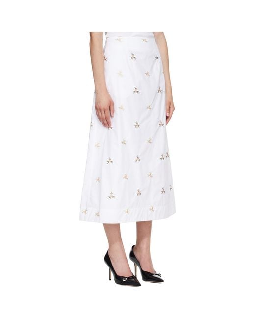 Simone Rocha White Ripple Midi Skirt