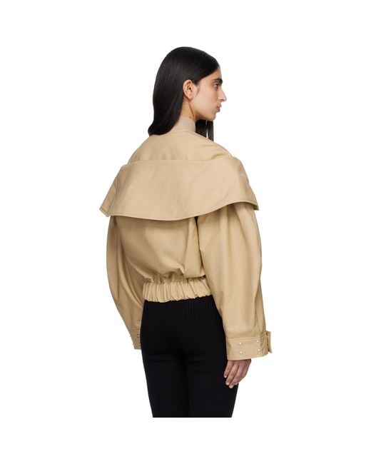 Ganni Natural Cotton Bomber Jacket