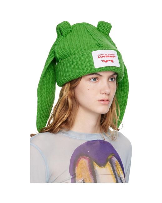 Charles Jeffrey Green Chunky Rabbit Beanie