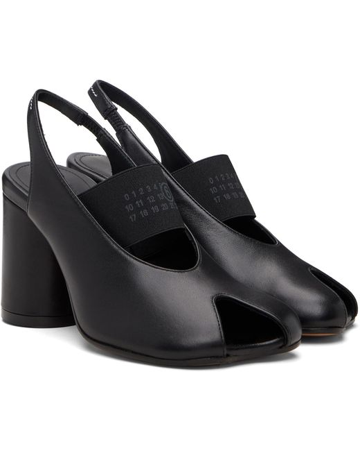 MM6 by Maison Margiela Black Anatomic Numeric Slingback Heels