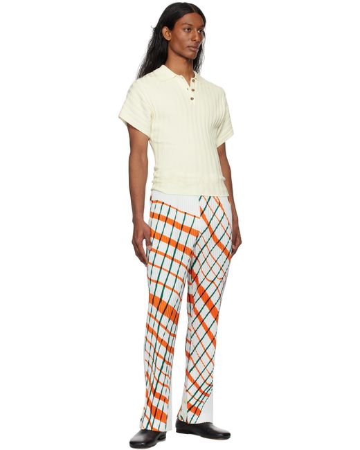Homme Plissé Issey Miyake Multicolor Windswept Plaid Trousers for men