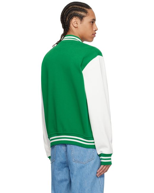 メンズ Polo Ralph Lauren グリーン フリース グラフィック ベースボール ボンバージャケット Green