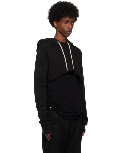 Rick Owens Black Porterville Cropped Hoodie for men