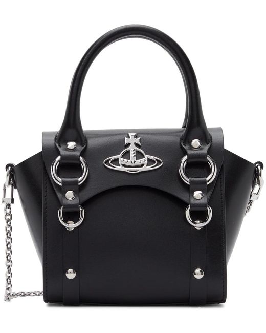 Vivienne Westwood Leather Mini Betty Top Handle Bag in Black - Lyst