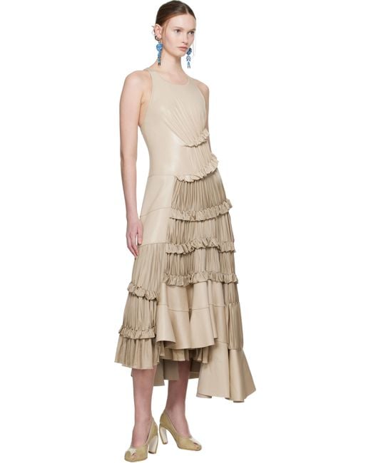 Tory Burch Black Ruffle Liquid Jersey Midi Dress