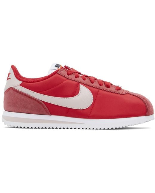 Nike Red Cortez Textile Sneakers