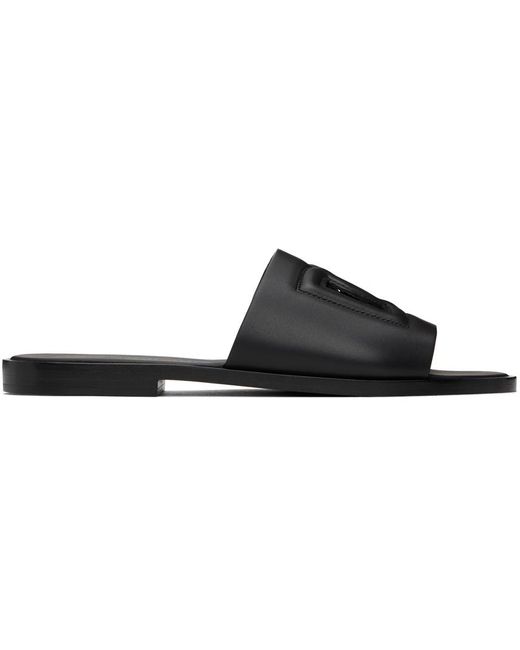 Dolce & Gabbana Dolce&gabbana Black Leather Slides for men