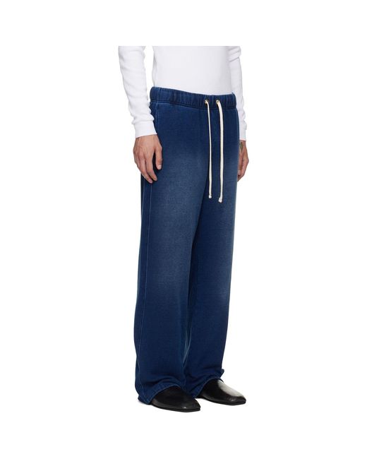 Les Tien Blue Heavyweight Classic Sweatpants for men