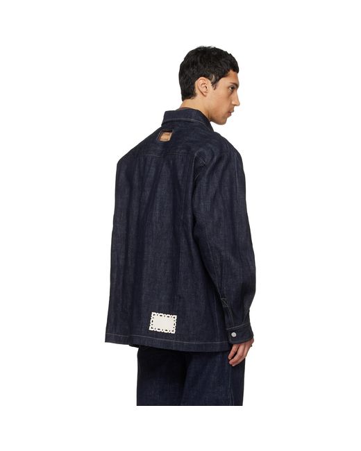 NULLUS Blue Slits Selvedge Denim Jacket for men