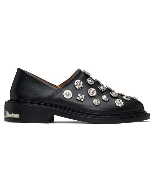 Toga Virilis Black Leather Loafers for men