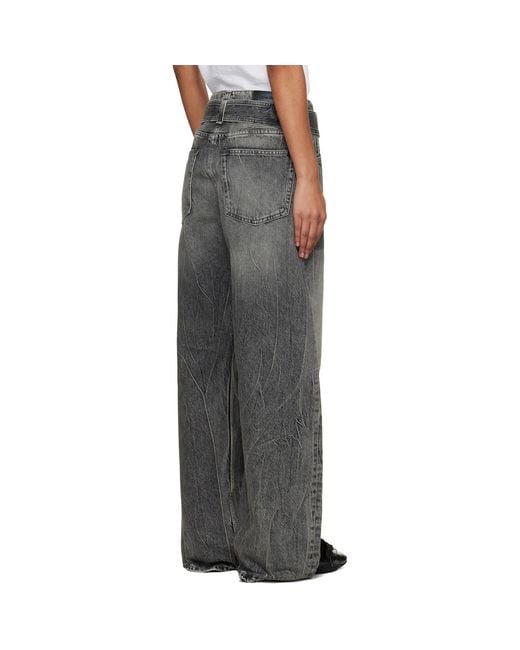Acne Black Belted Relaxed Fit Jeans