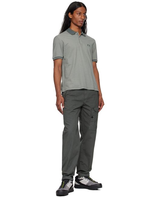 C P Company Black Tacting Piquet Polo for men