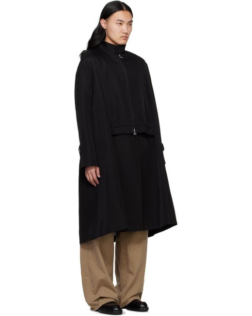 メンズ Sacai ブラック Double-Faced Silk Cotton コート Black