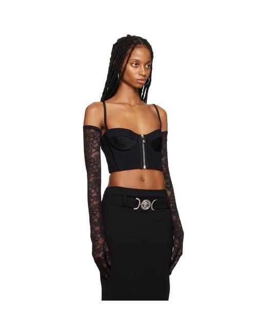 Versace Black Zip Bra