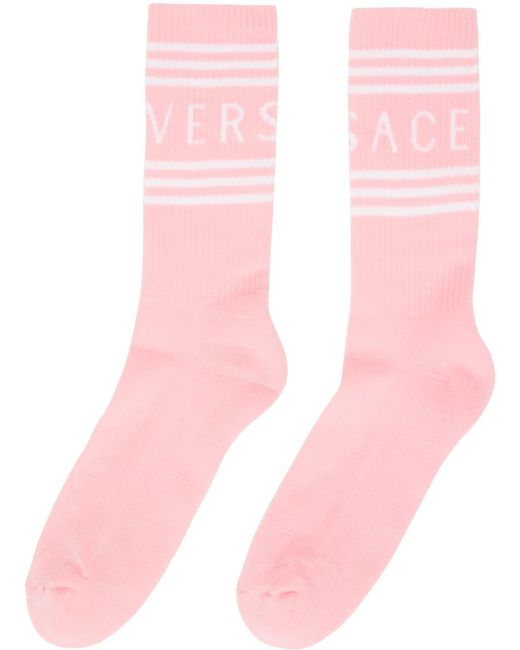 Versace Pink Athletic Socks for men