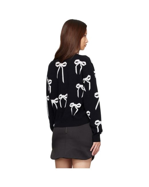 Marc Jacobs Black Bow Jacquard Sweater
