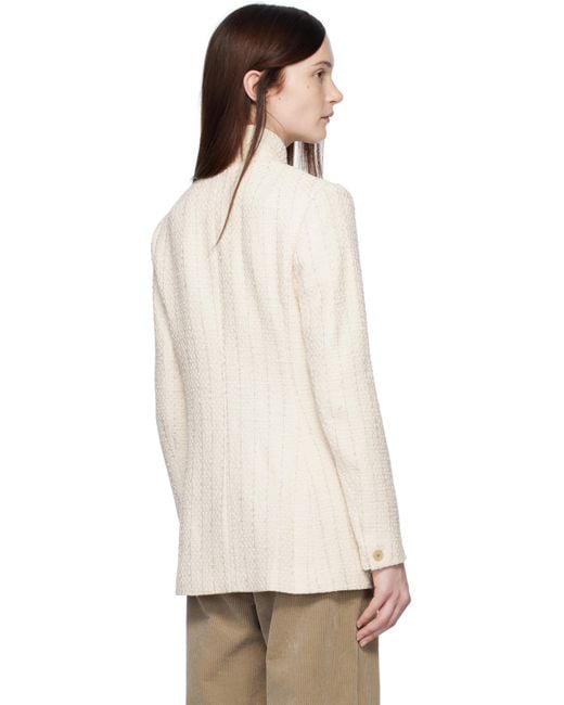 Rag & Bone Natural Off- Slade Long Tweed Blazer