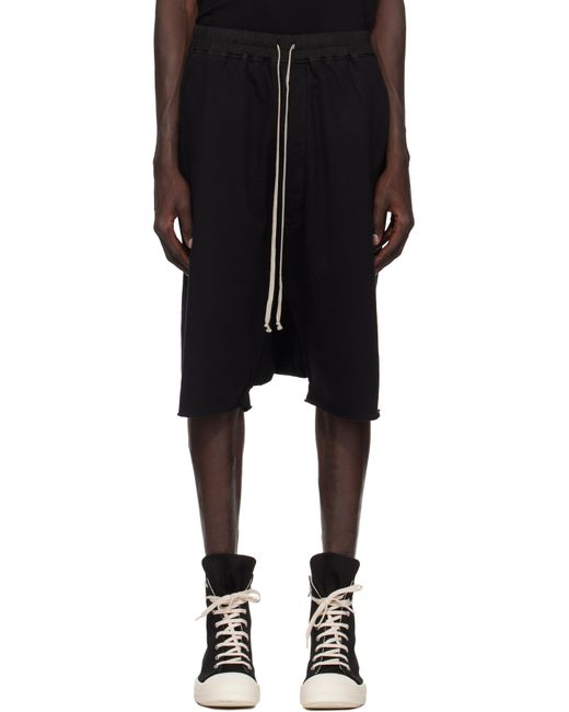 Rick Owens Black Porterville Drawstring Pods Shorts for men