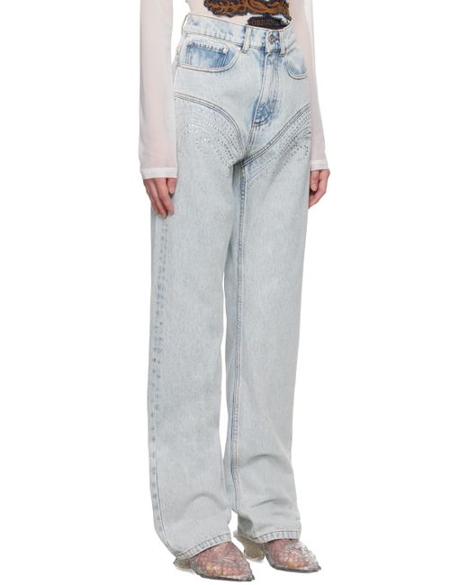 Y. Project White Ssense Exclusive Blue Jeans