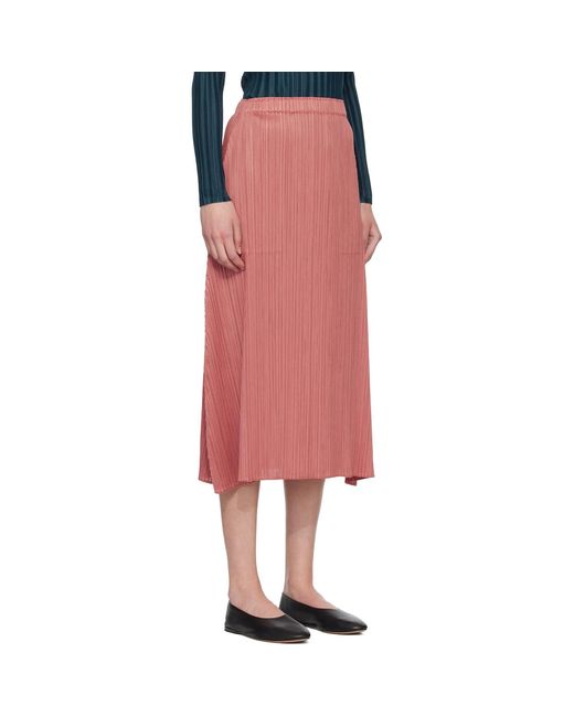 Pleats Please Issey Miyake Pink Monthly Colors October Maxi Skirt