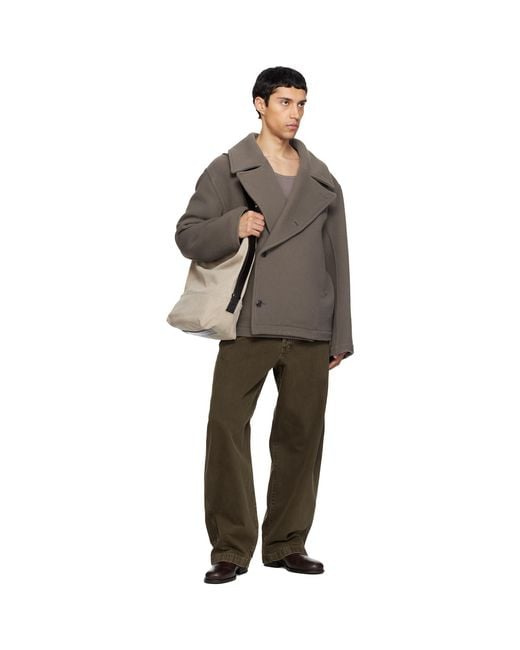 Lemaire Gray Belted Tote for men