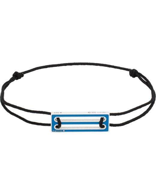 メンズ Le Gramme ブラック Lacquered Cord 'Le 2.5G' ブレスレット Black