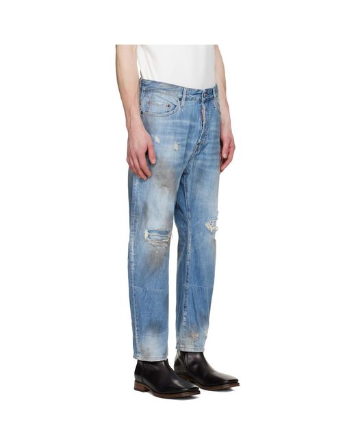 DSquared² Blue Light Dirty Wash Bro Jeans for men