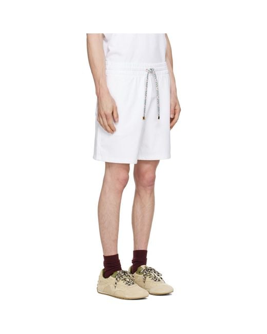 Casablanca White Floral Trim Classic Shorts for men