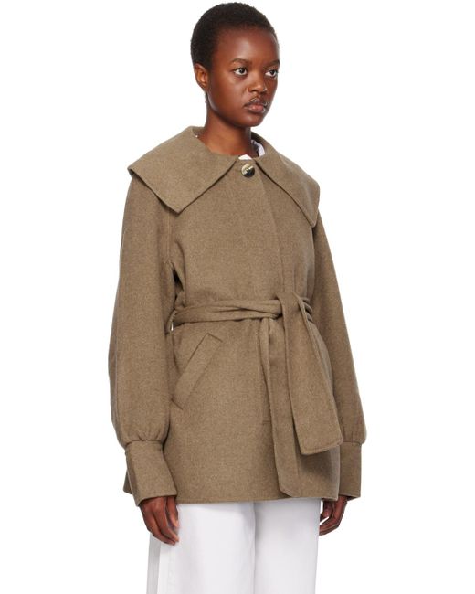 Ganni Brown Relaxed-fit Coat